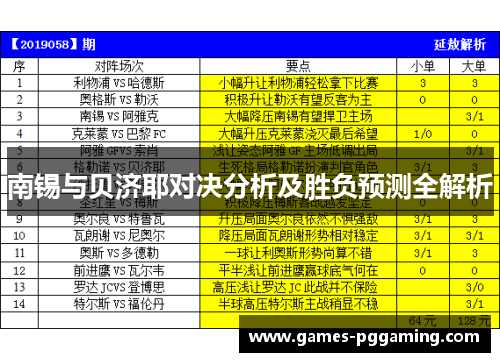 南锡与贝济耶对决分析及胜负预测全解析